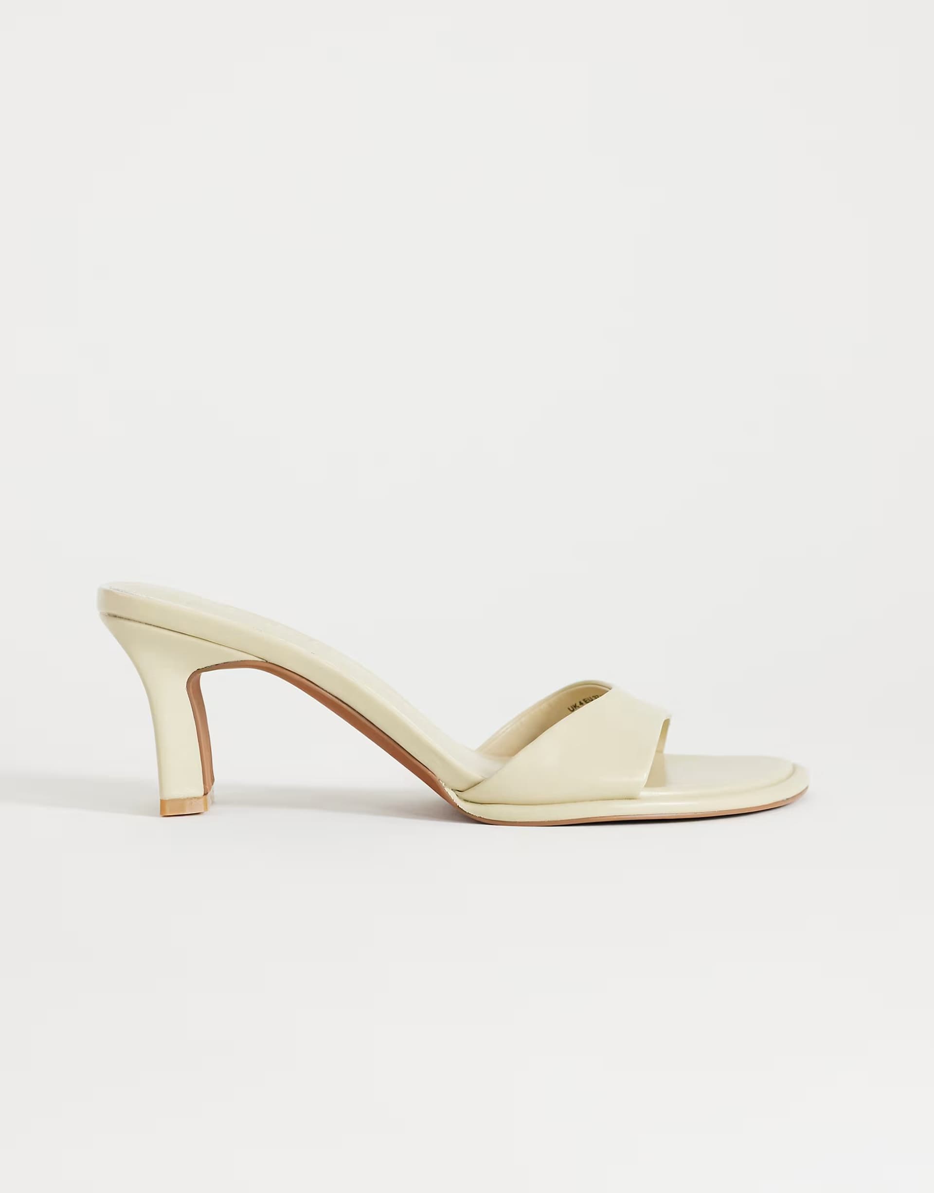 ASOS Topshop Ari mule mid heeled sandal in off white