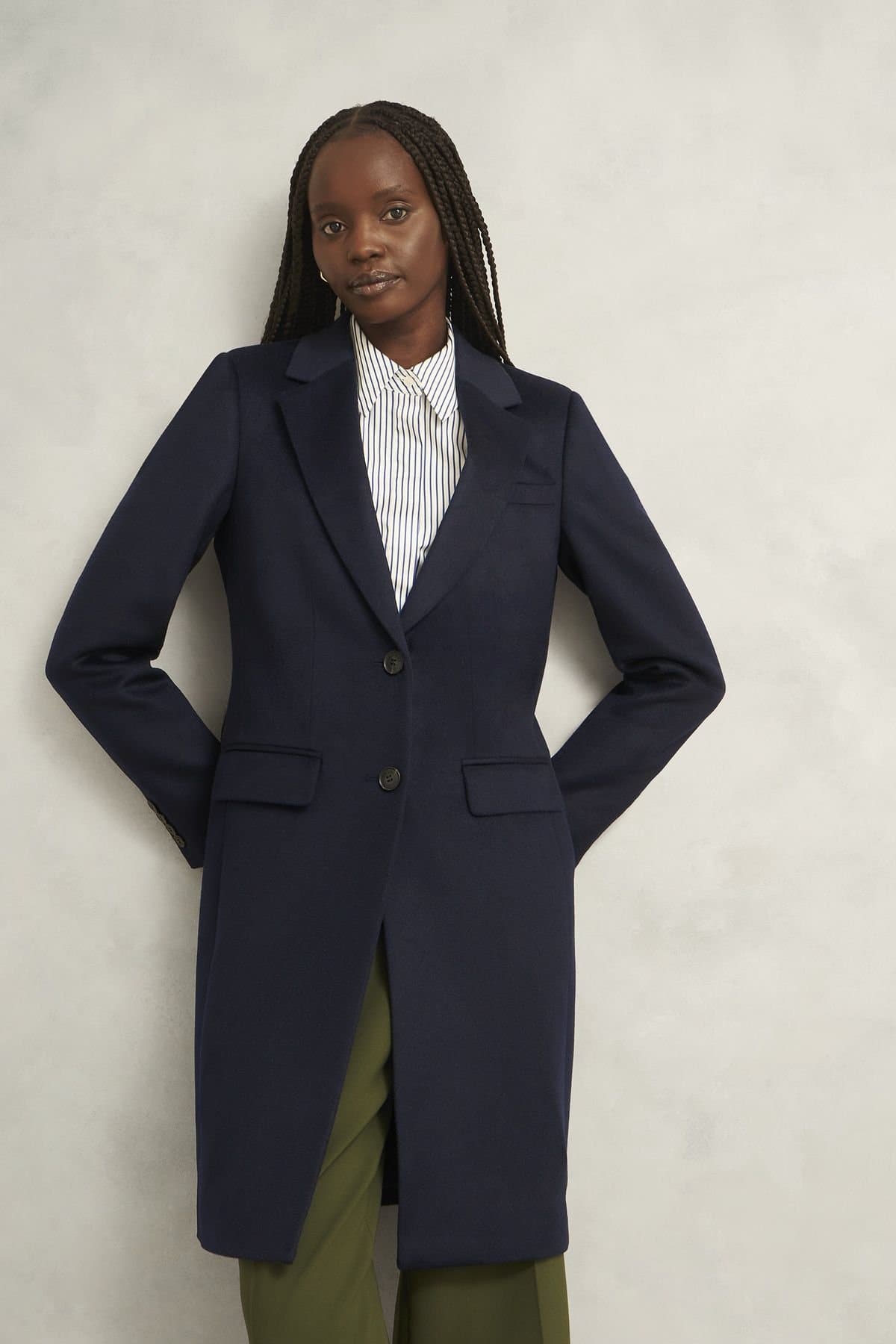Hobbs London Hobbs London Women's Petite Cavendish Coat in Dark Navy