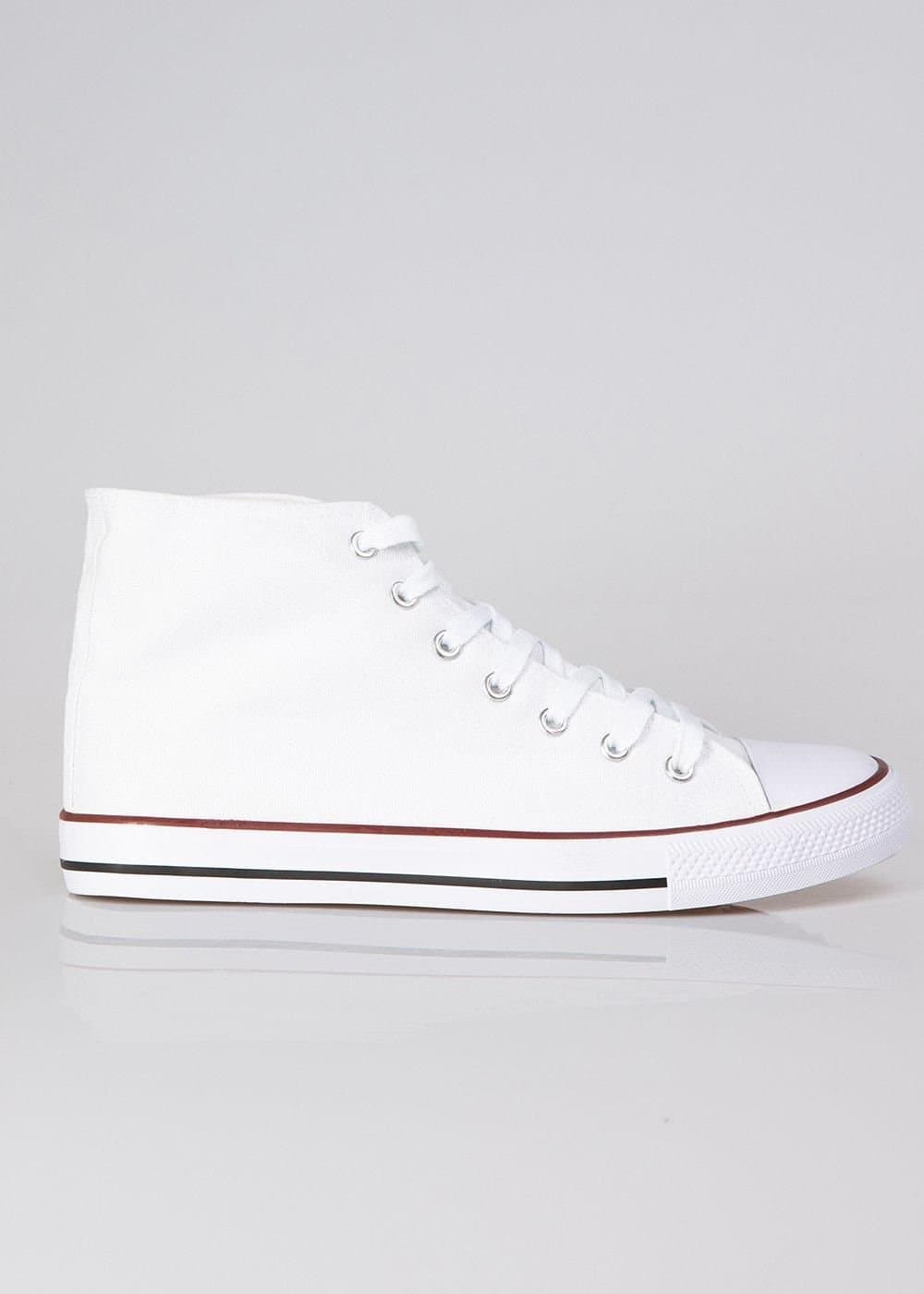 KRISP KRISP Men's White Canvas High Top Trainers