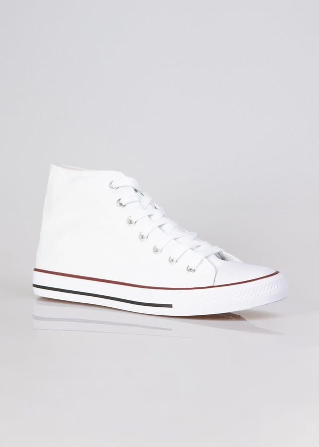 KRISP KRISP Men's Classic High Top Trainers in White - 2