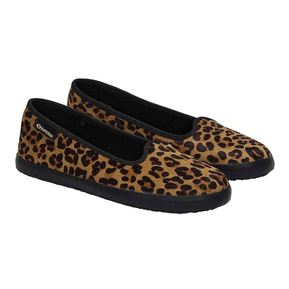 Superga Superga Women's Leopard Print Leather Flats in Brown