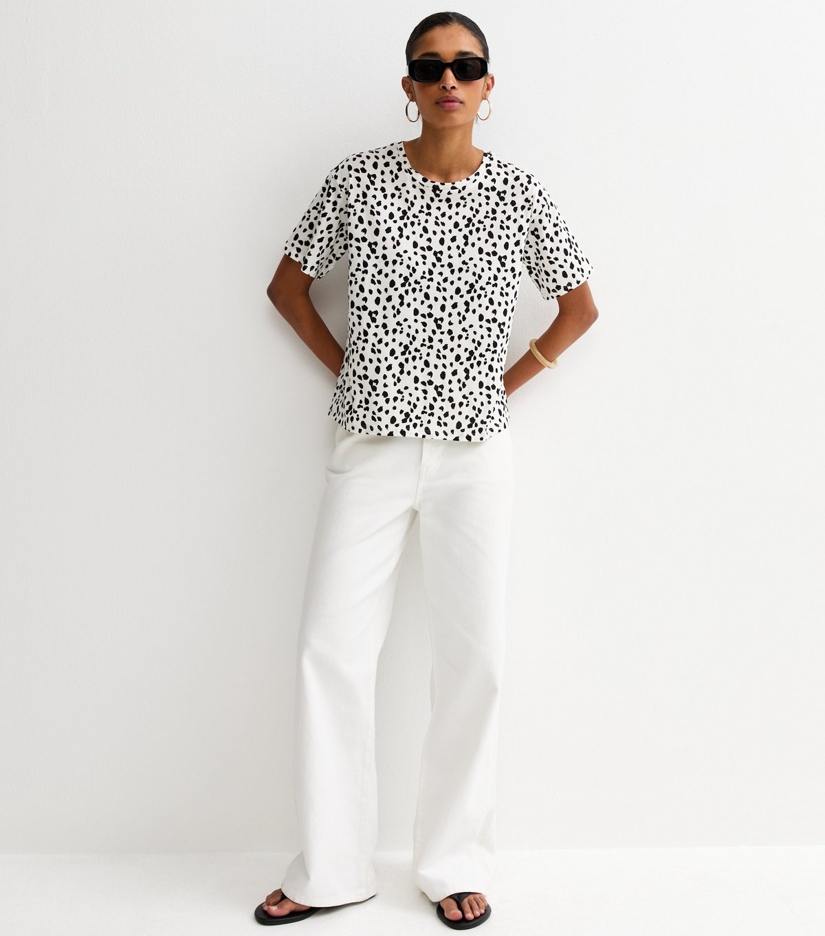 New Look Women's Cream Cotton Leopard Print T-Shirt New Look - 3