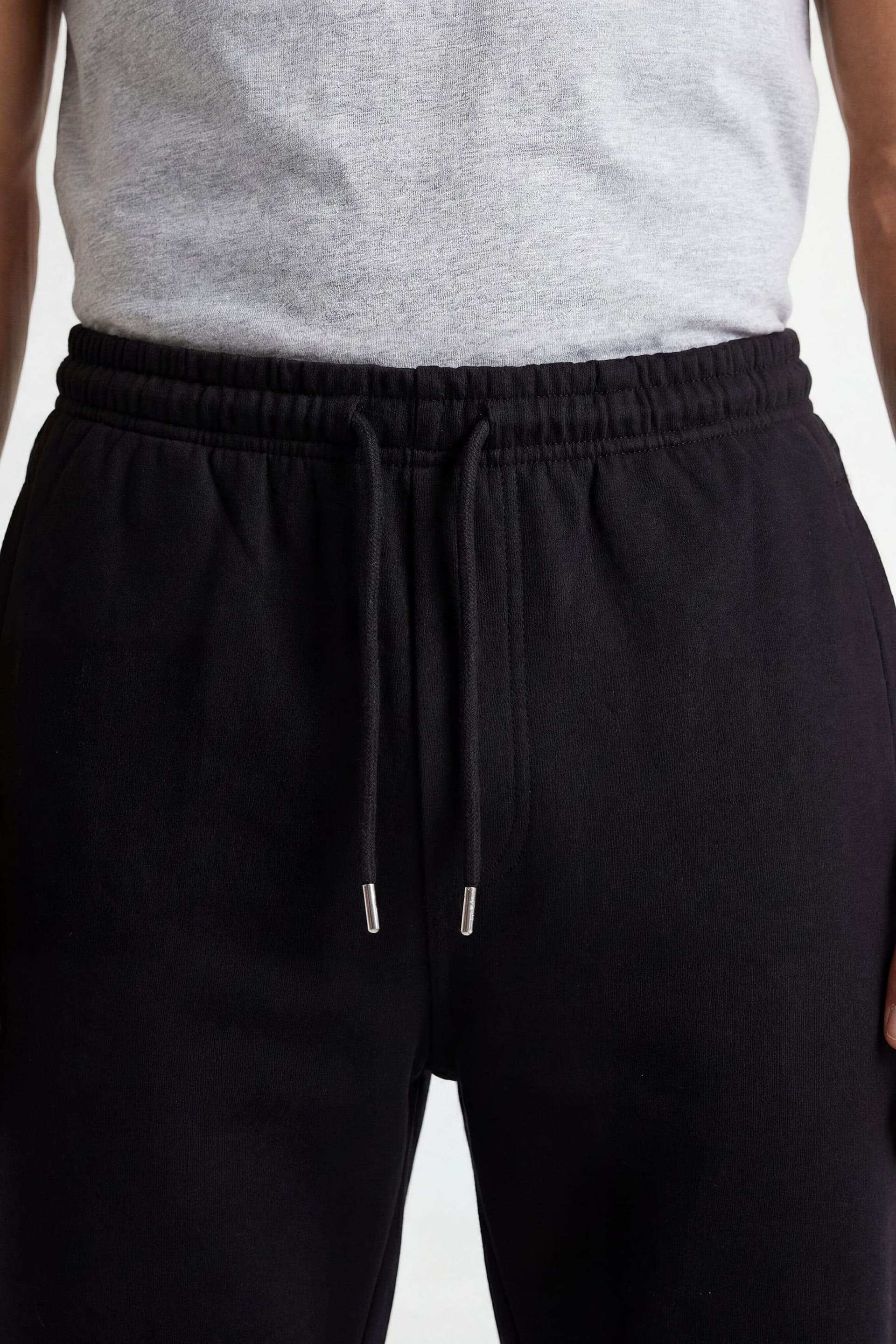 CICAY CICAY Men's Open Hem Drawstring Joggers - Cotton Blend Straight Leg in Black - 4