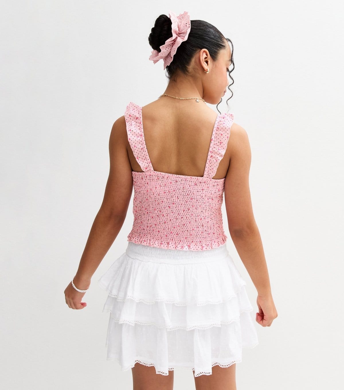 New Look Girls' Pink Floral Print Shirred Cami Top New Look - 4