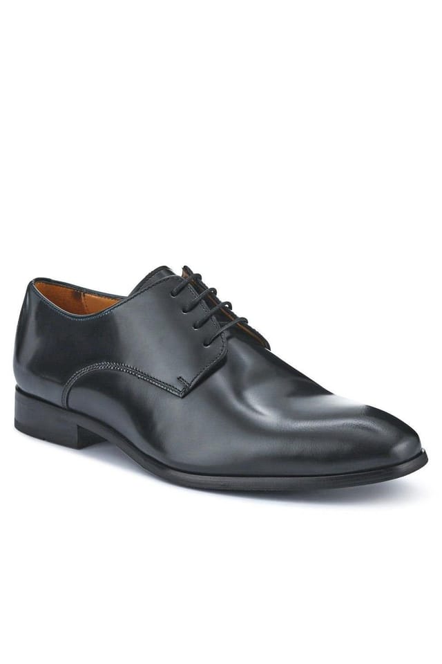 Jones Bootmaker Jones Bootmaker Men's Melvin Leather Oxford Shoes in Black - 2