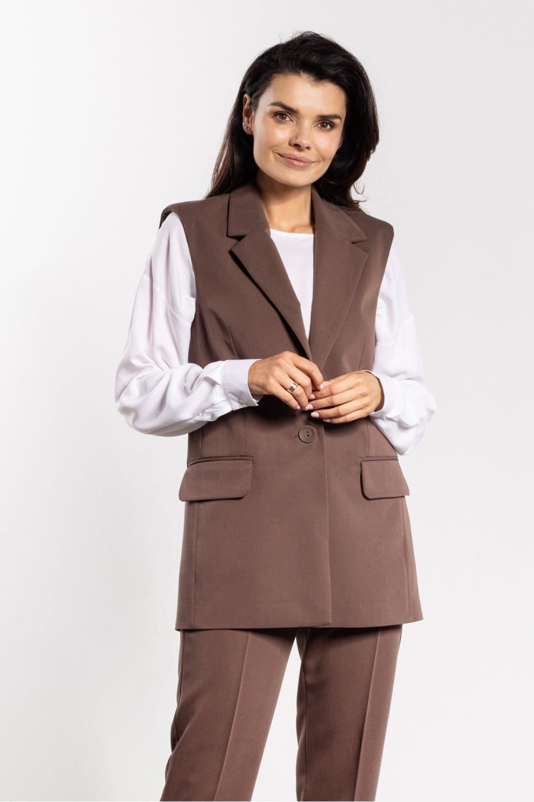Love Lace Brown Tailored Vest