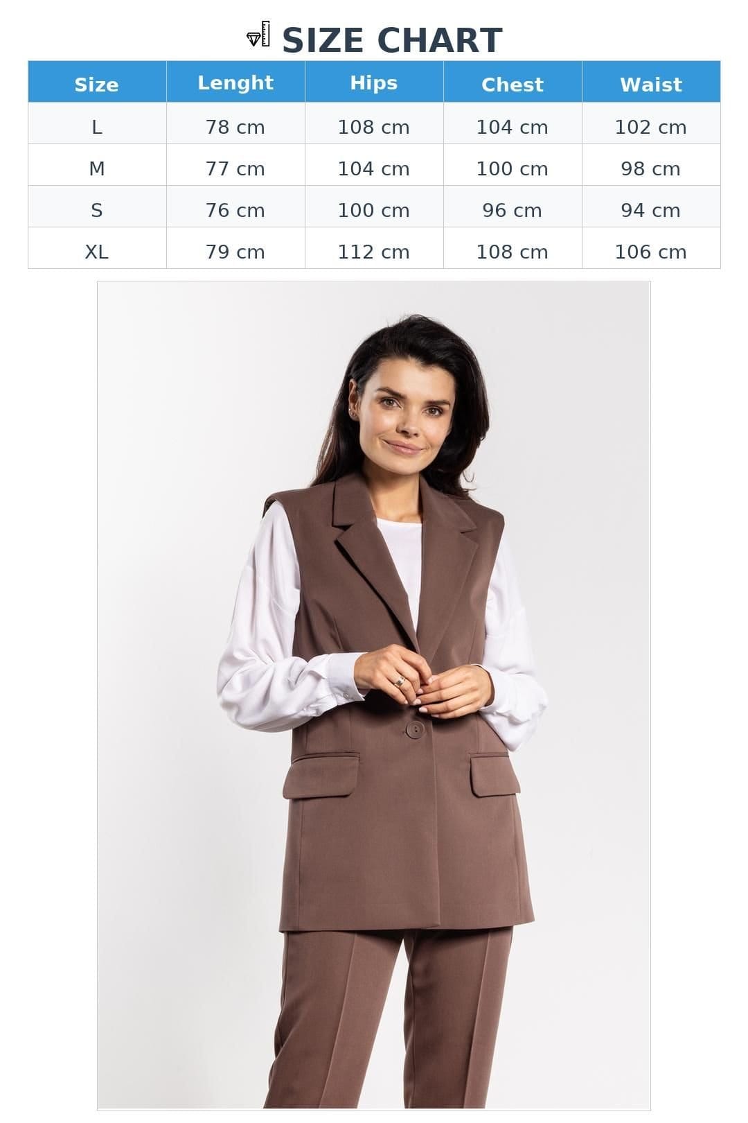 Love Lace Love Lace Women's Classic Tailored Single Breasted Flap Pocket Vest in Brown - 4