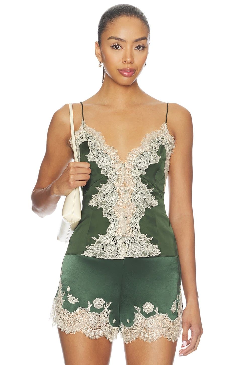 revolve Revolve Dark Fern Lace Slip Top By Alice + Olivia