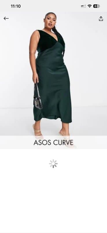 ASOS Curve Satin Velvet ASOS Design Dress