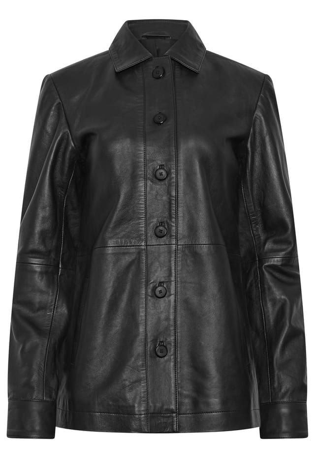Long Tall Sally Long Tall Sally Women's Tall Premium Leather Jacket in Black - 2