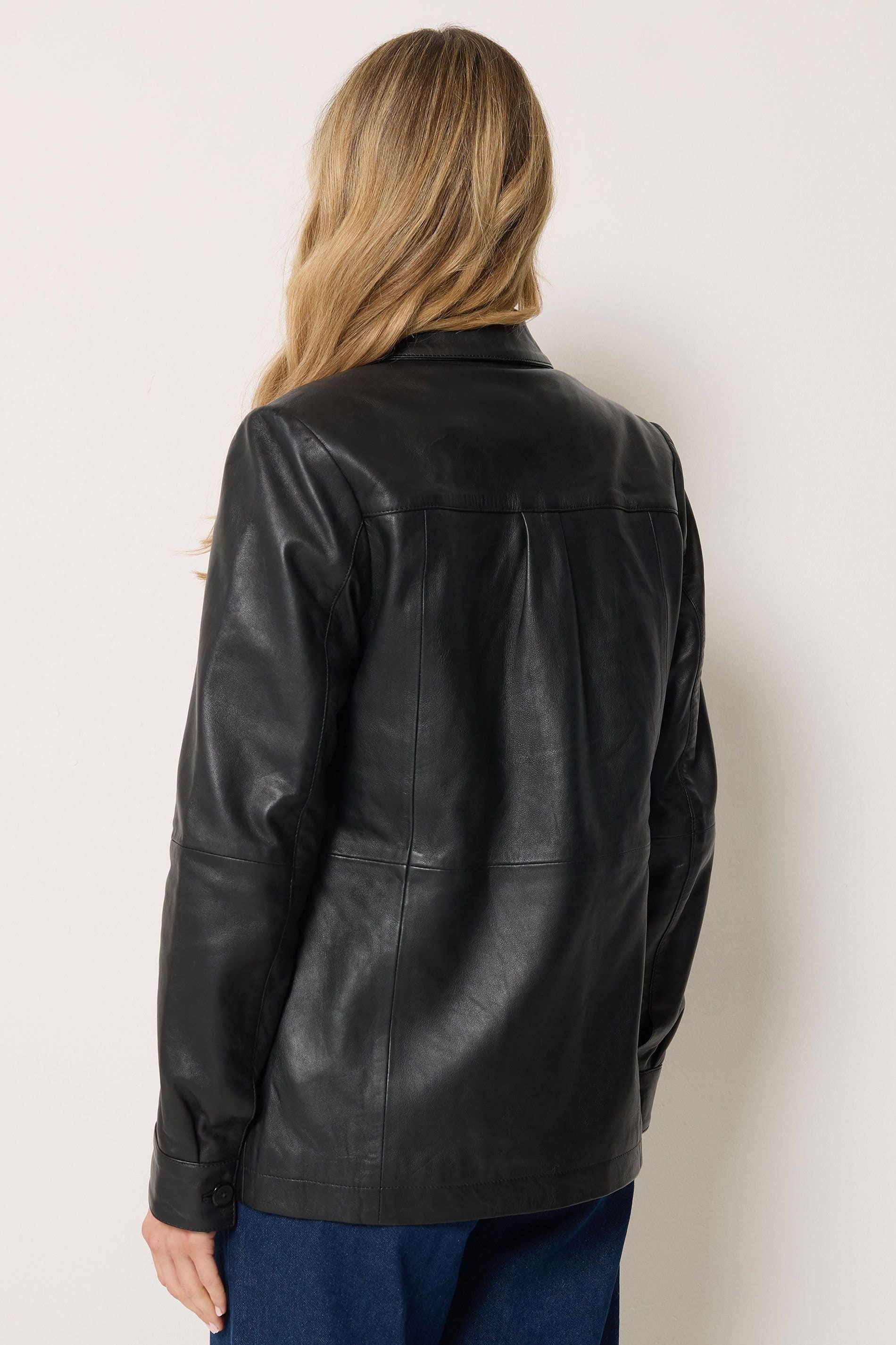Long Tall Sally Long Tall Sally Women's Tall Premium Leather Jacket in Black - 4