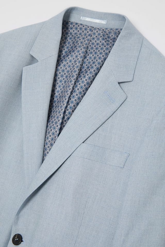 Burton Burton Men's Light Blue Slim Fit Suit Jacket - 2