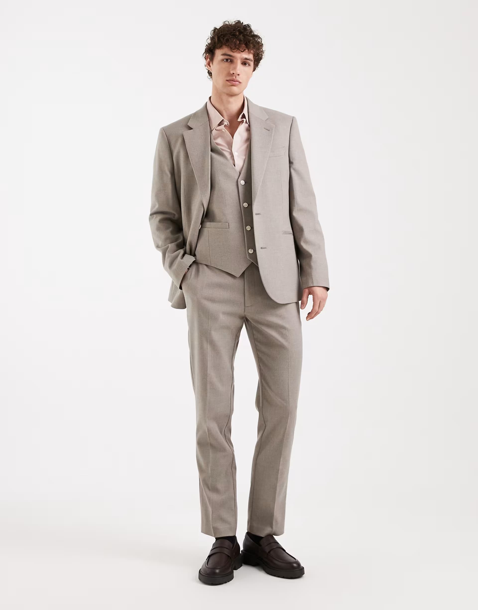 ASOS ASOS DESIGN slim suit trousers in grey flannel