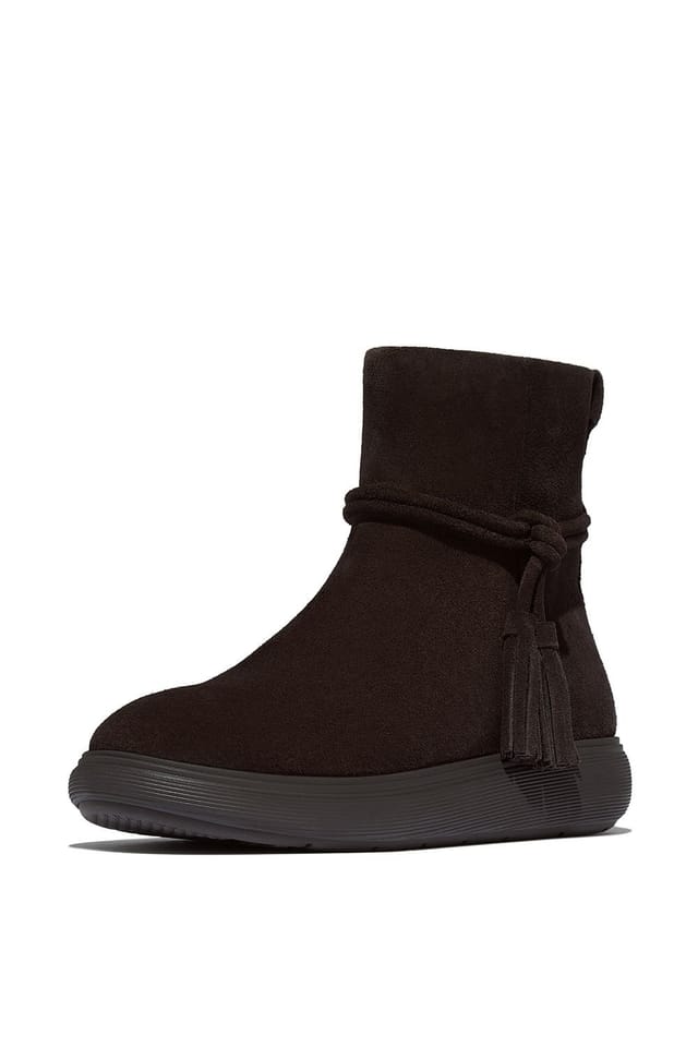FitFlop FitFlop Women's Iq-Comff Tassel Suede Short Boots Choclate Brown - 3