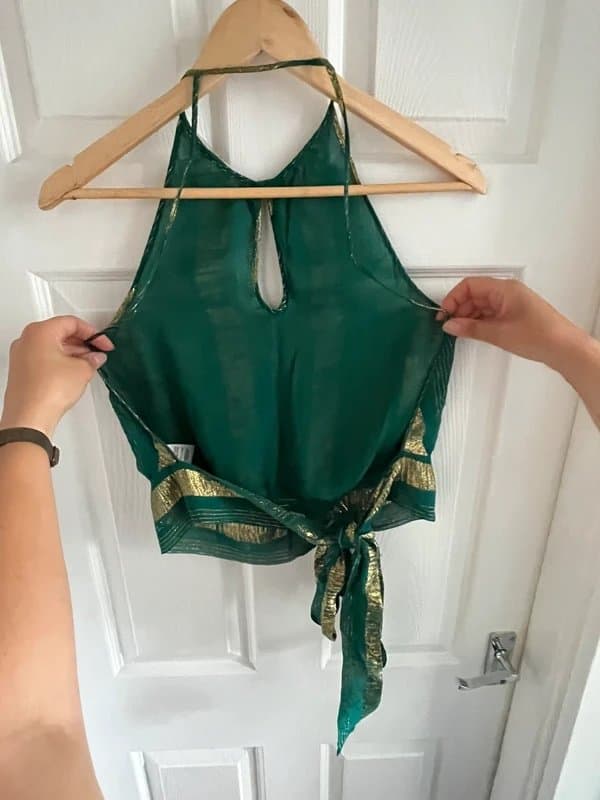 Topshop Topshop green/gold top