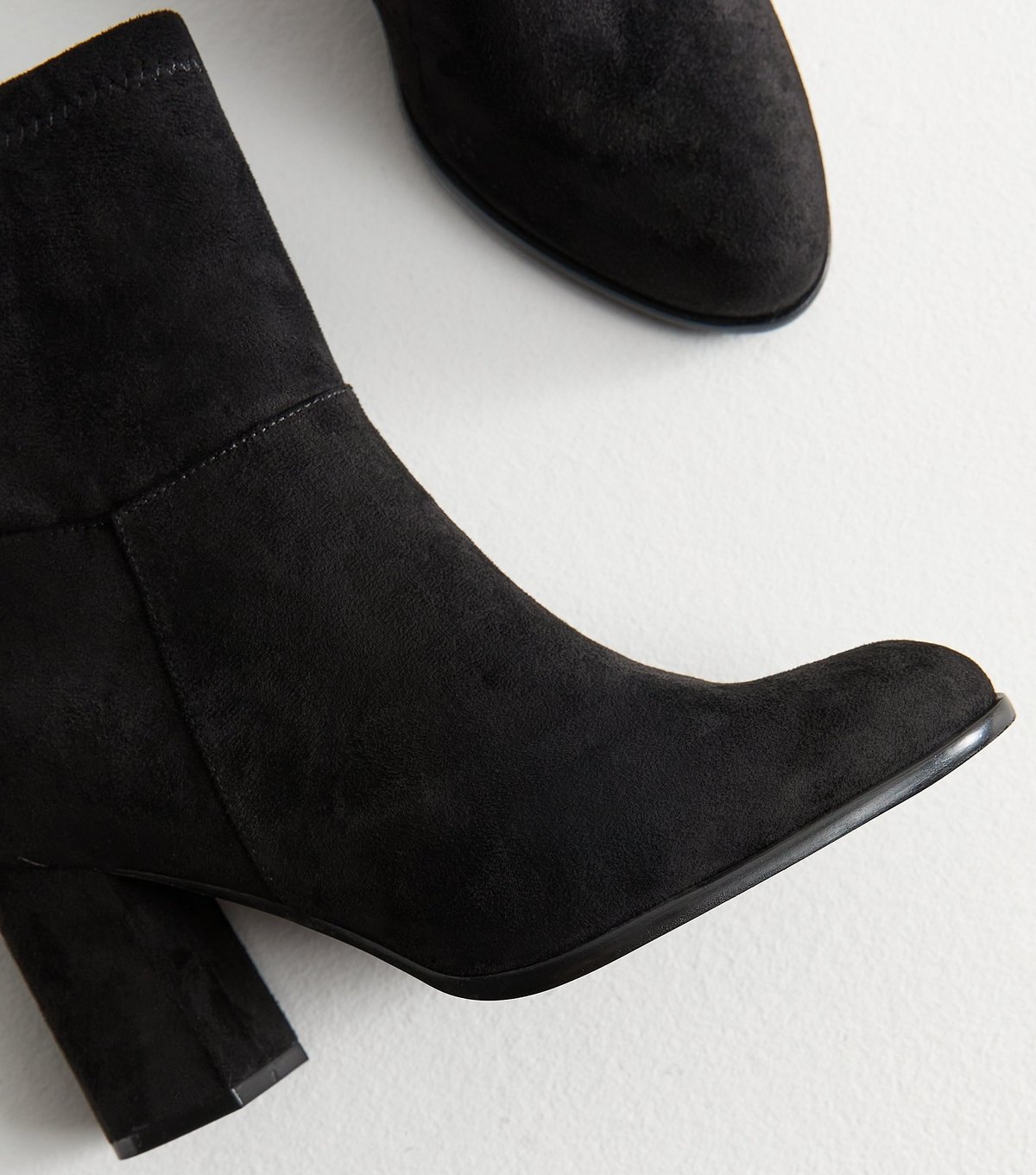 New Look Women's Wide Fit Black Faux Suede Ankle Boots Vegan New Look - 4