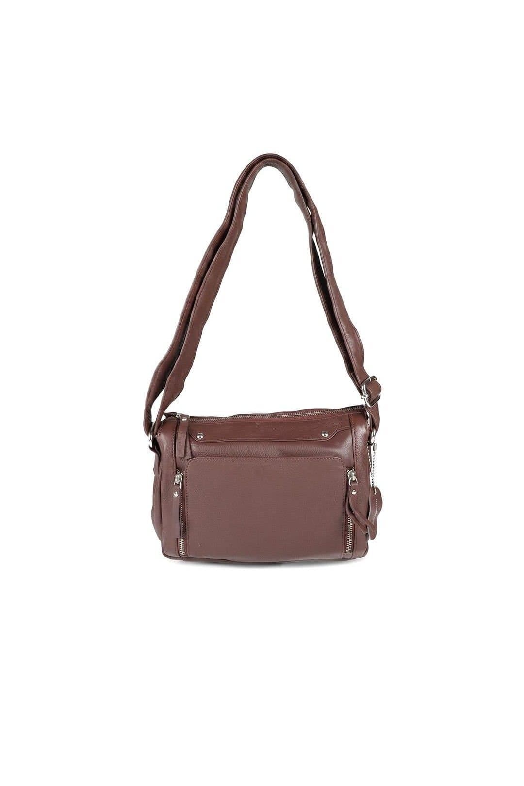 Pavers Pavers Women's Adjustable Multi-Pocket Handbag in Brown