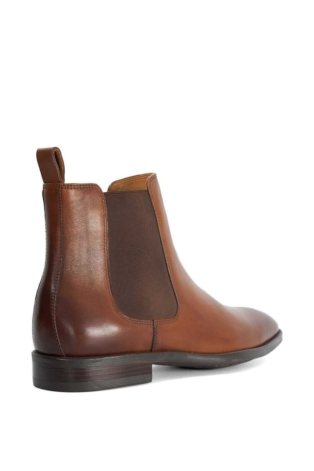 Dune London Dune London Men's Wide Fit 'Matchin' Leather Chelsea Boots in Brown - 3