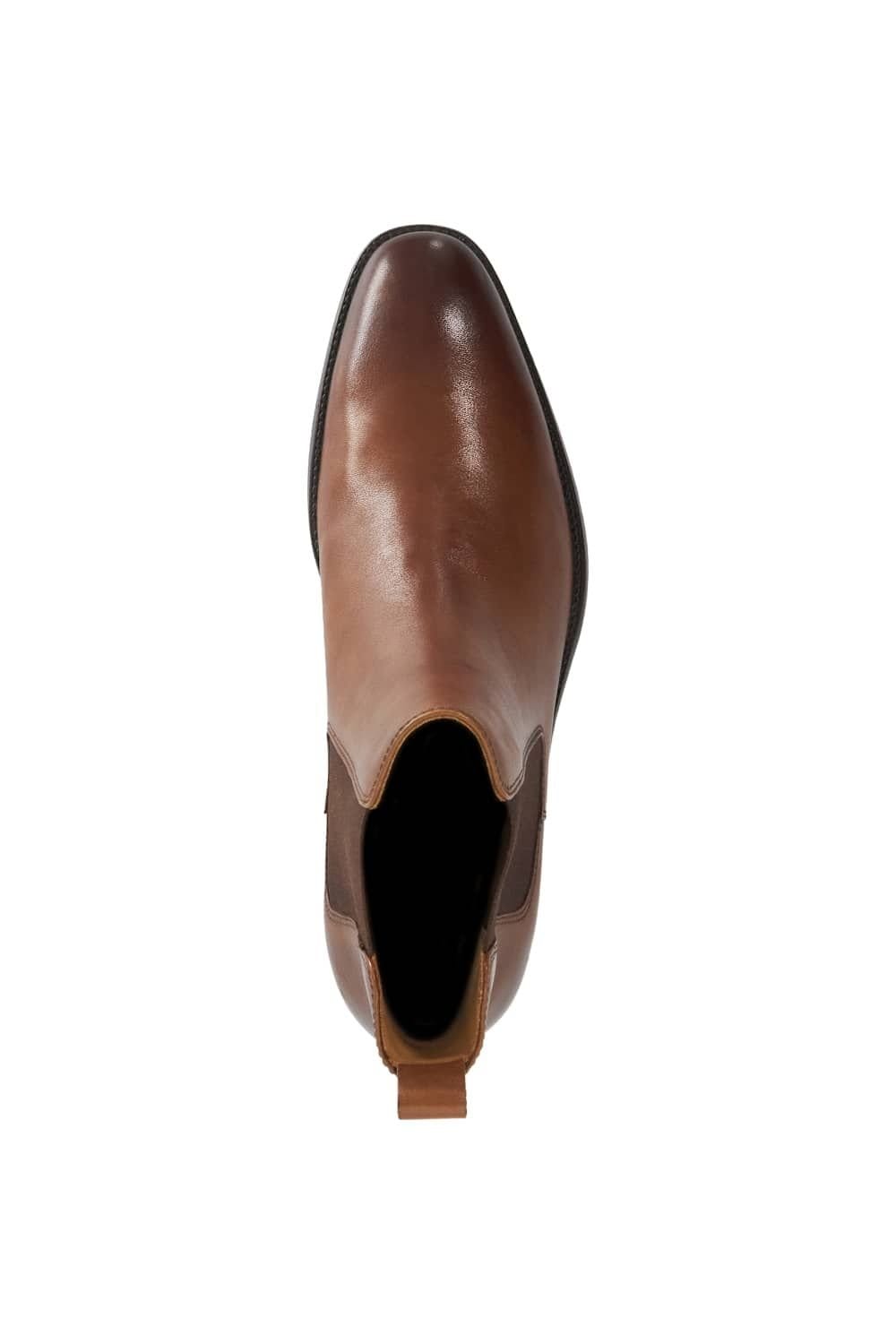 Dune London Dune London Men's Wide Fit 'Matchin' Leather Chelsea Boots in Brown - 4