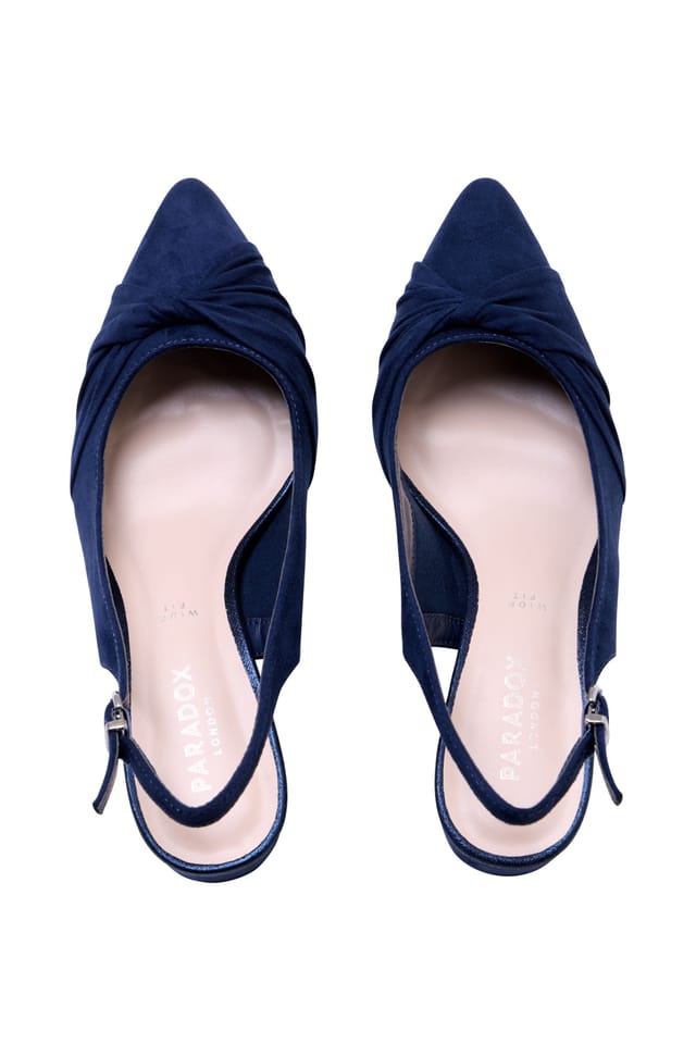Paradox London Paradox London Women's Giverny' Wide Fit Slingback Court Shoes in Navy - 3