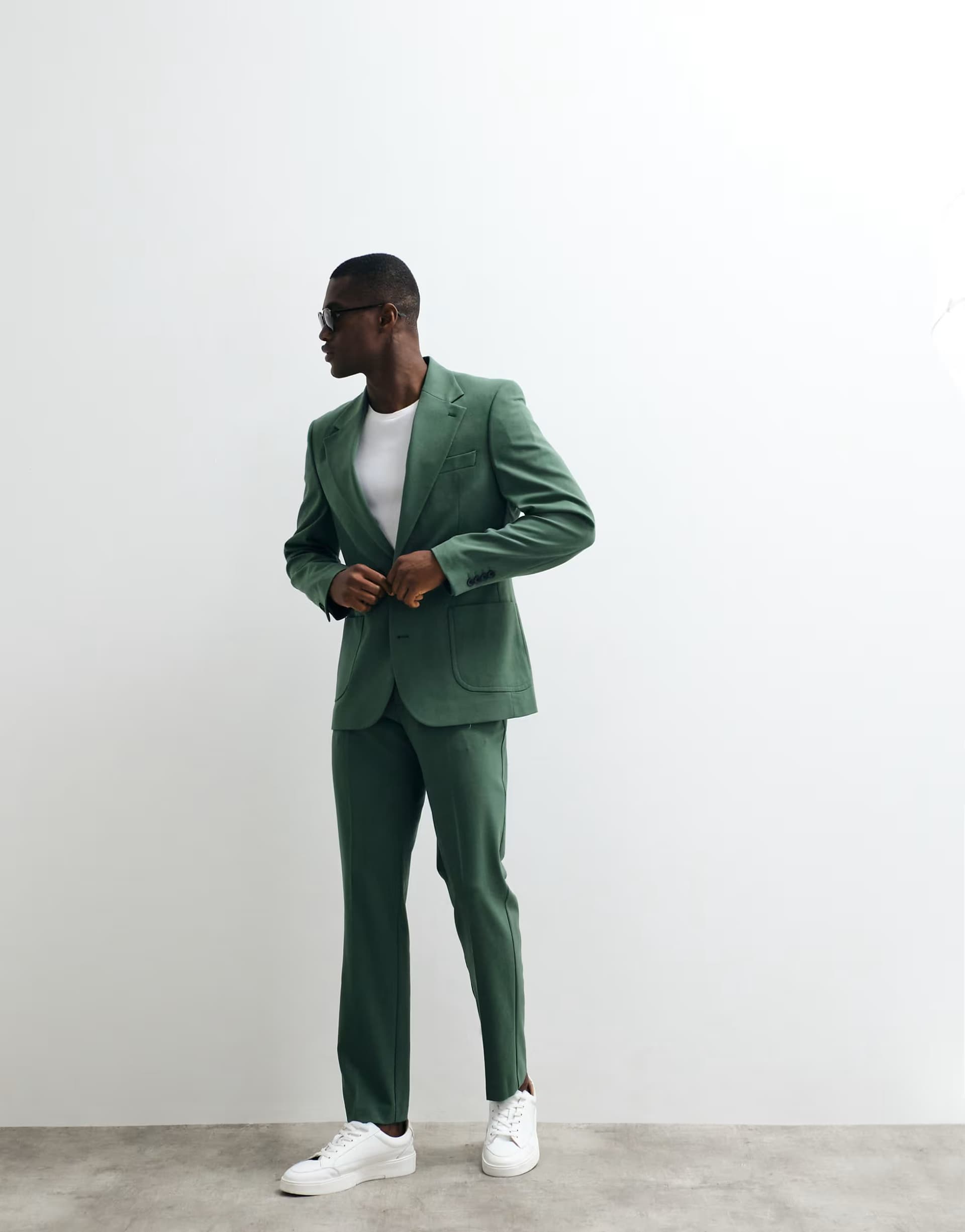 ASOS ASOS DESIGN flexMAX™ slim suit jacket in dark green