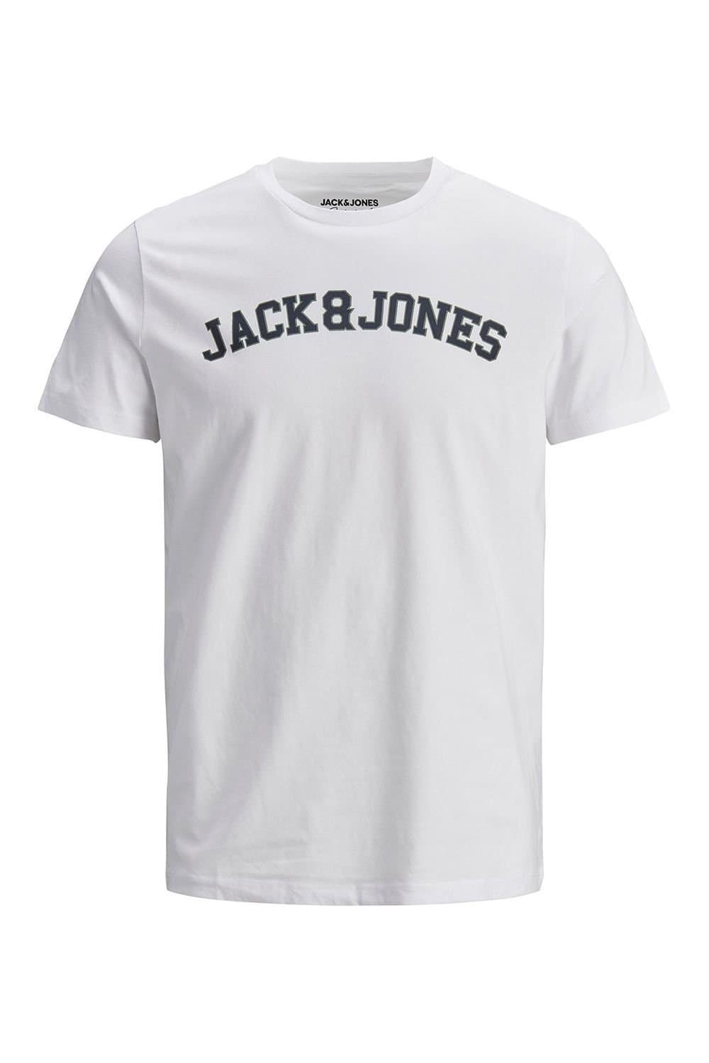 jack & jones Jack & Jones Men's White Cotton Crew Neck T-Shirt