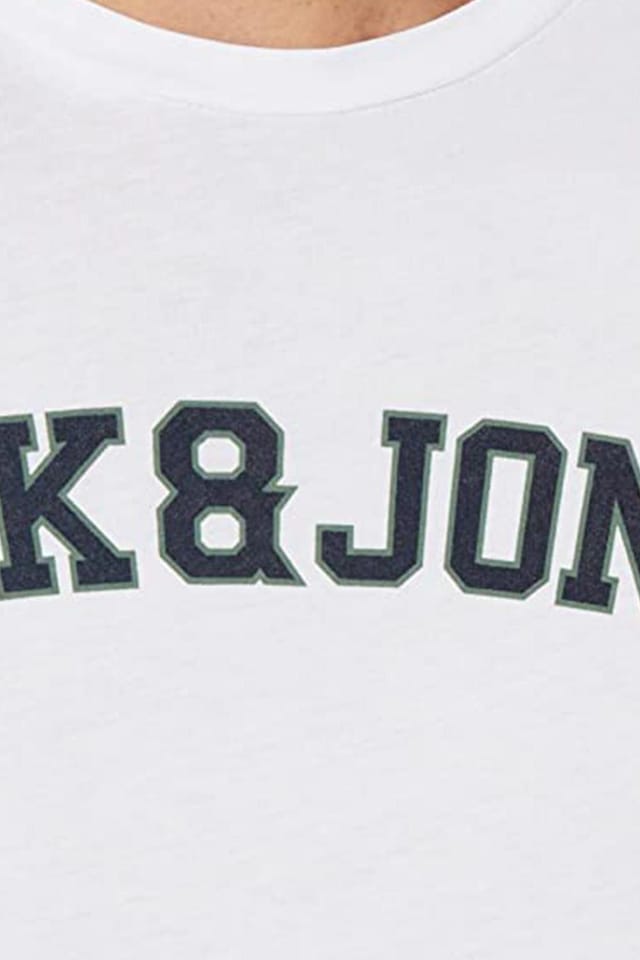 jack & jones Jack & Jones Men's Casual Cotton T-Shirt Crew Neck Short Sleeves, White - 2