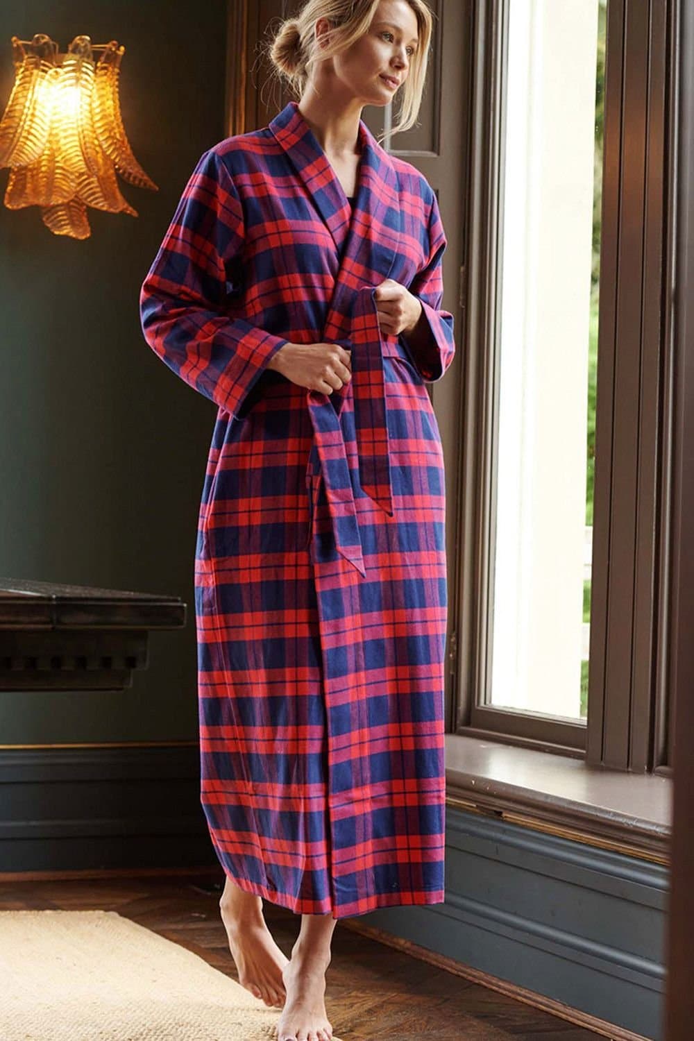 British Boxers British Boxers Women's 'Dumbarton' Tartan Brushed Cotton Dressing Gown
