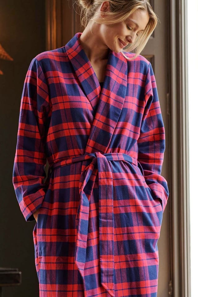 British Boxers British Boxers Women's 'Dumbarton' Tartan Brushed Cotton Dressing Gown - 2
