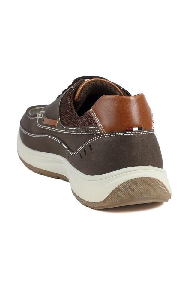 Pavers Pavers Men's Wide Fit Lightweight Lace Up Shoes in Brown - 3