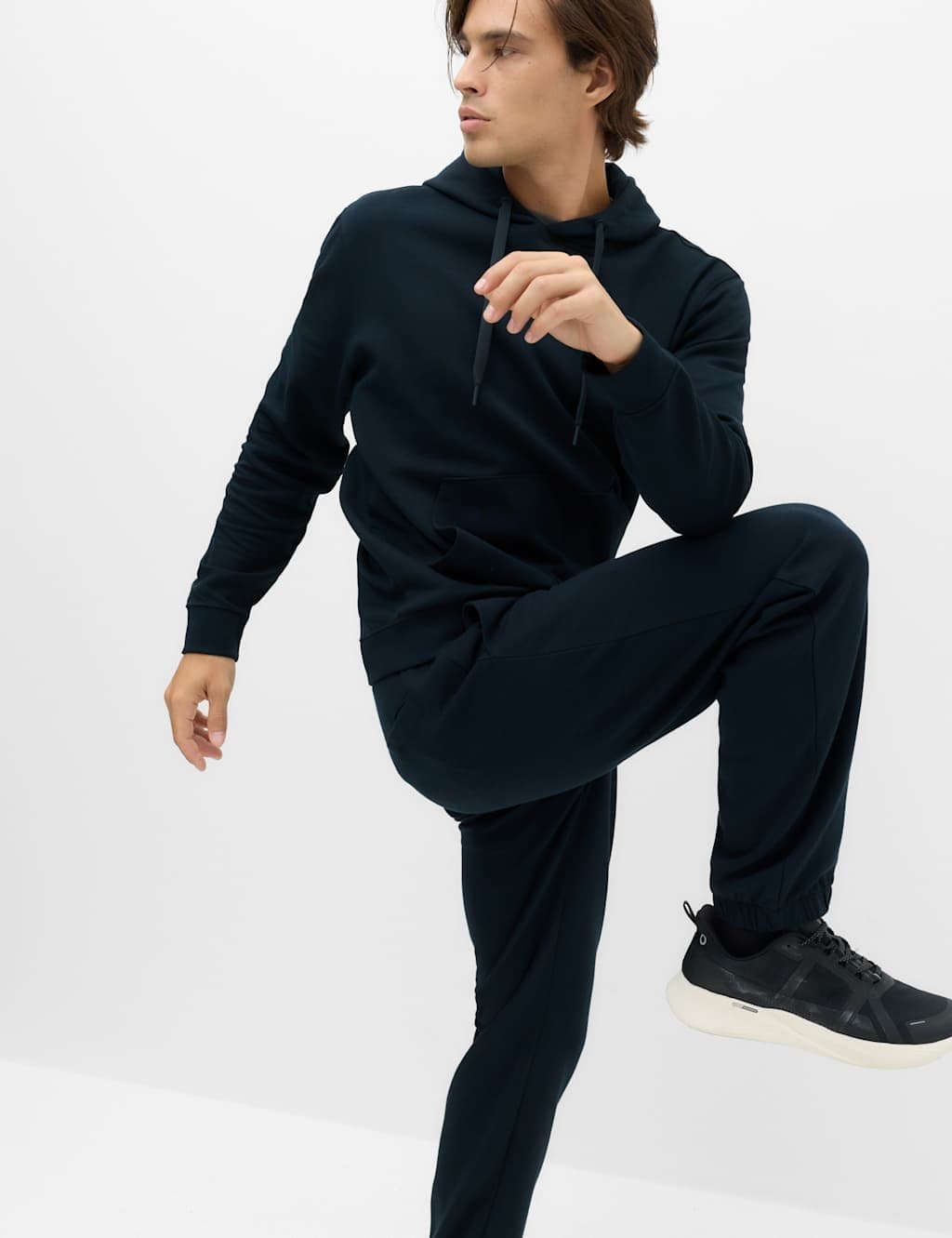 Marks & Spencer M&S Cotton Rich Cuffed Joggers Navy