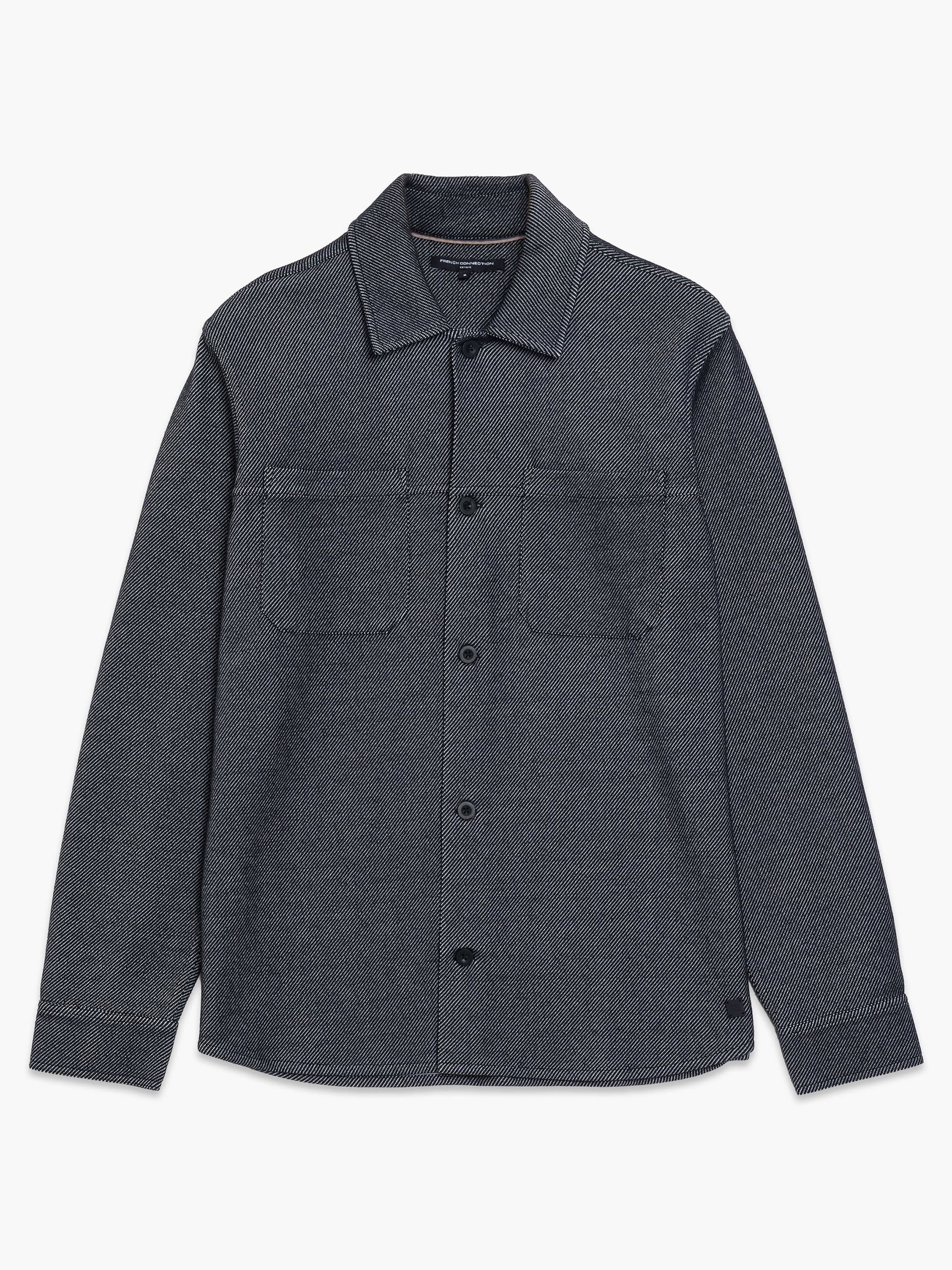 French Connection Long Sleeve Diagonal Stripe Jersey Shirt Grey/Black Striped