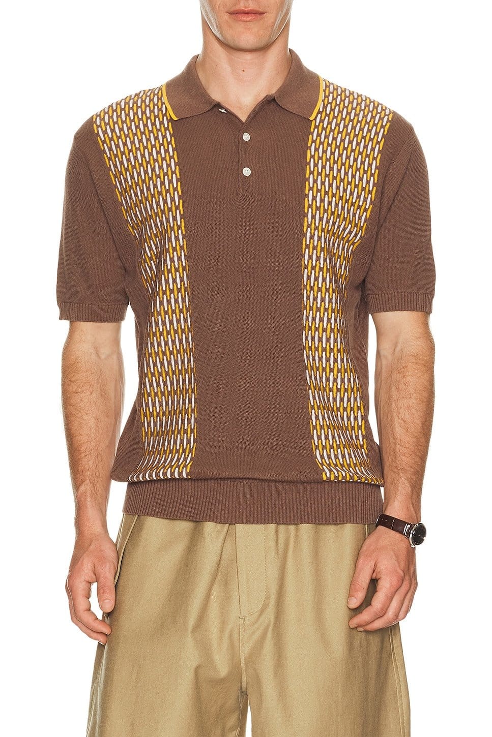 revolve Knit Polo Front Stripe Jacquard - 1