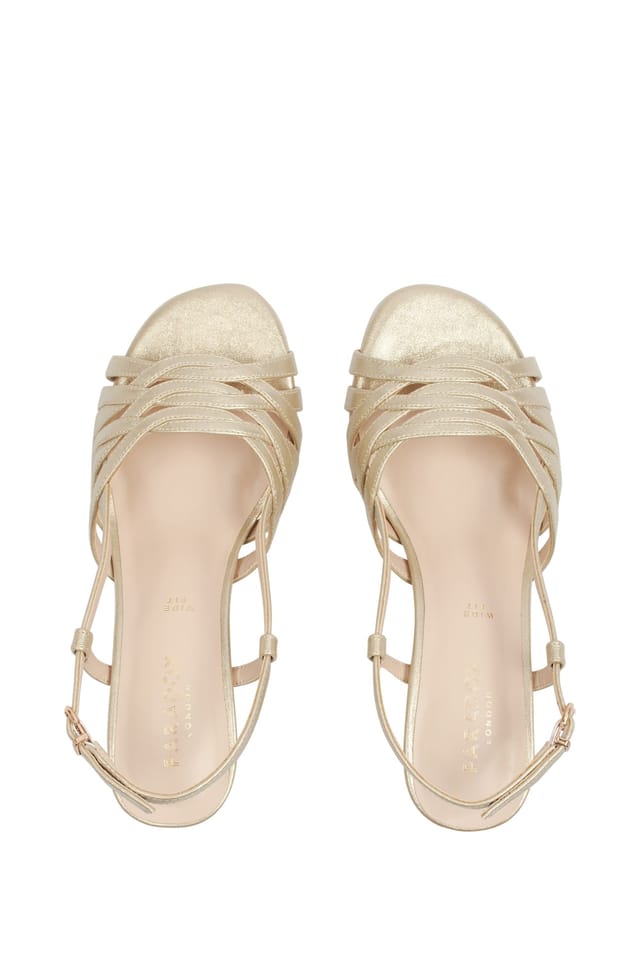 Paradox London Paradox London Women's 'Nicolette' Wide Fit Block Heel Sandal in Gold - 3