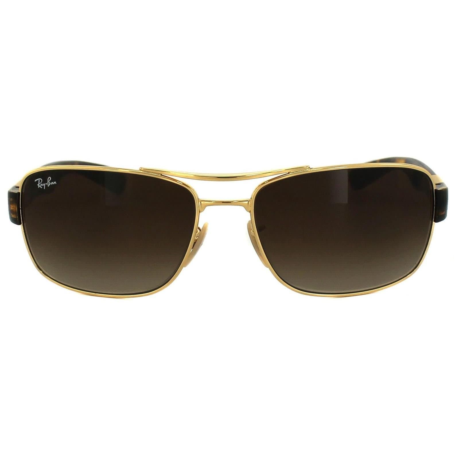 Ray-Ban Ray-Ban Men's Rectangle Gold Brown Gradient Sunglasses