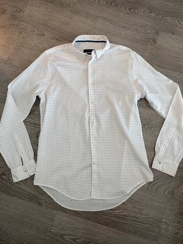 Zara Man White Patterned Shirt Size L