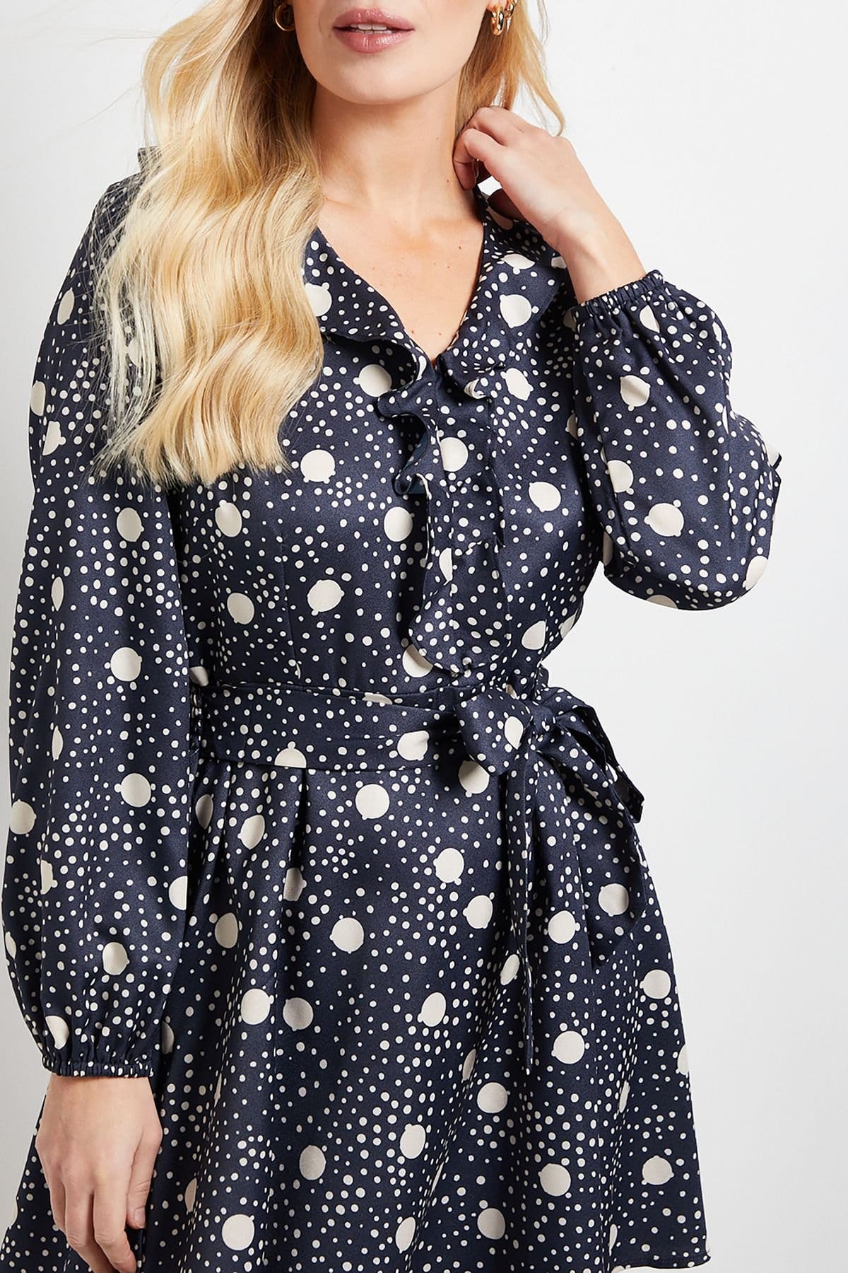 Wallis Wallis Women's Petite Floral Ruffle Midi Dress in Navy - 4