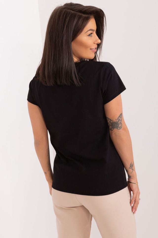 Love Lace Love Lace Women's Cotton Summer Casual Blouse with Embroidery Style 194831 in Black - 3