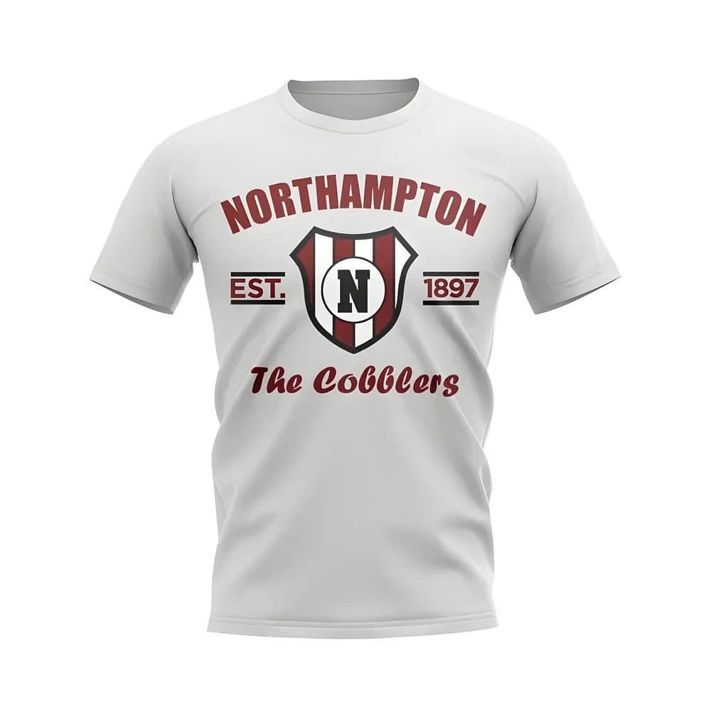 Northampton Northampton White Personalised Football T-Shirt for Men