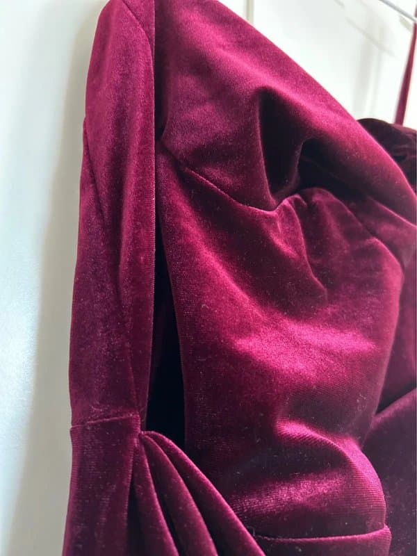 ASOS Burgundy velvet dress - size 8