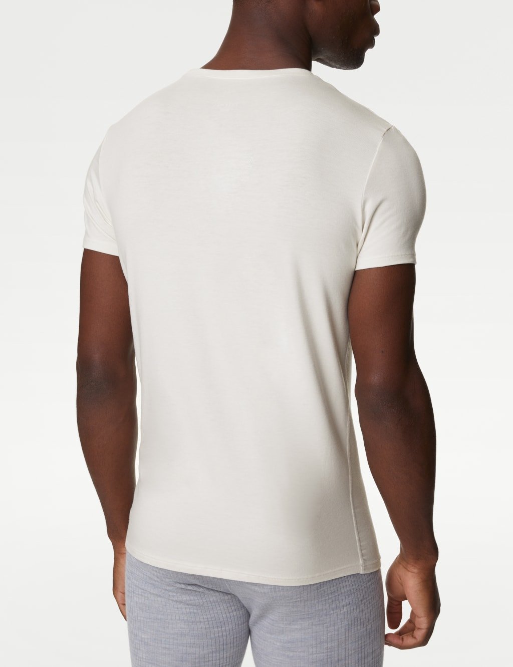 Marks & Spencer M&S 2 Pack Heatgen™ Light Thermal Short Sleeve Tops Ivory - 3
