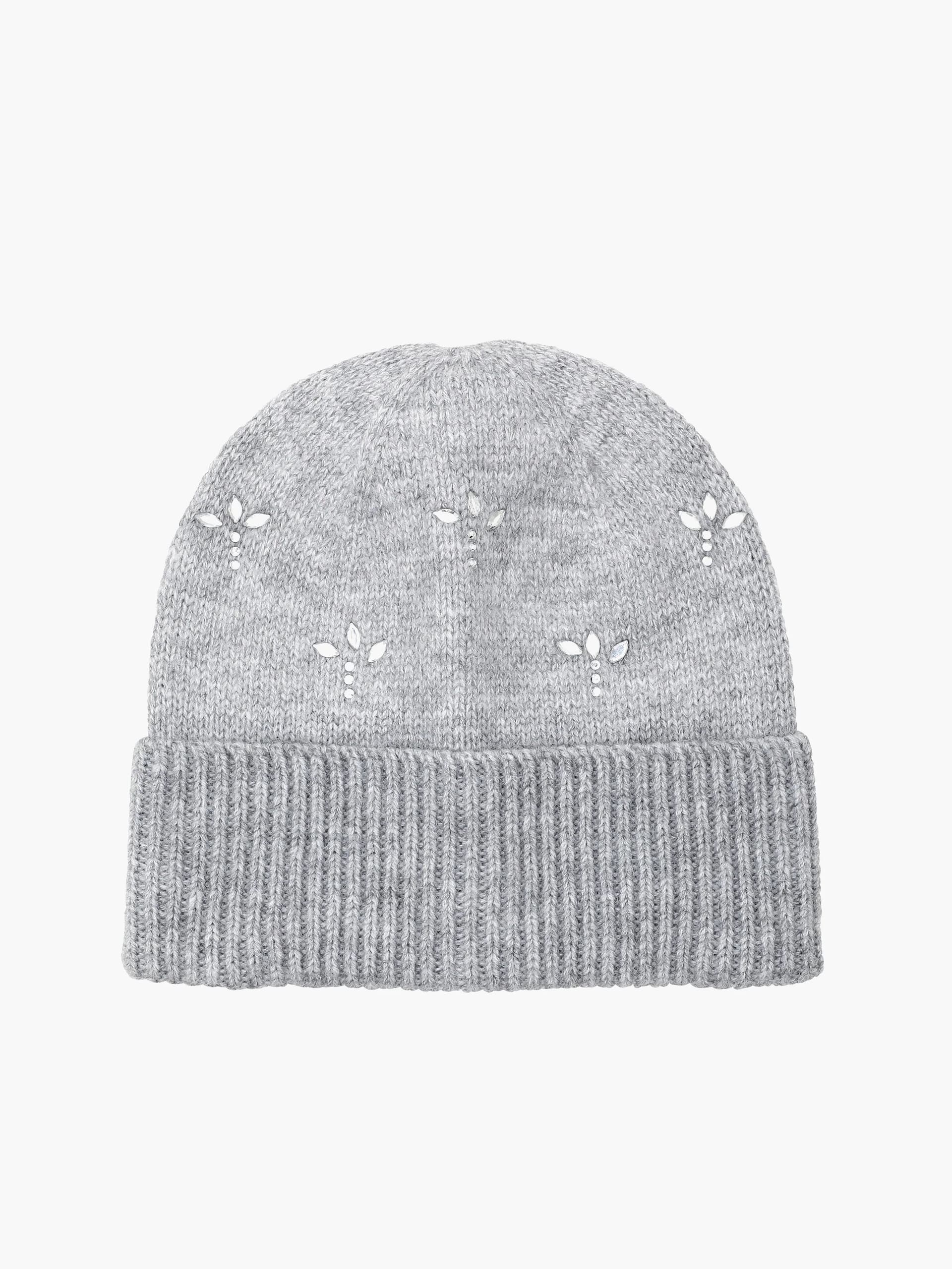 French Connection French Connection Grey Diamante Beanie Hat