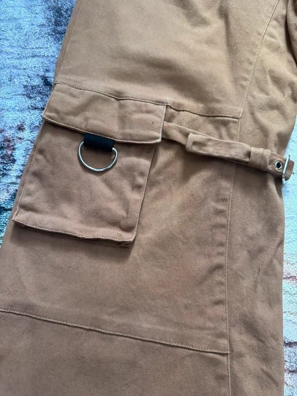 Fashion Nova Fashion Nova Camel Wide Leg Utility Cargo Pants | Size M | Y2K Techwear