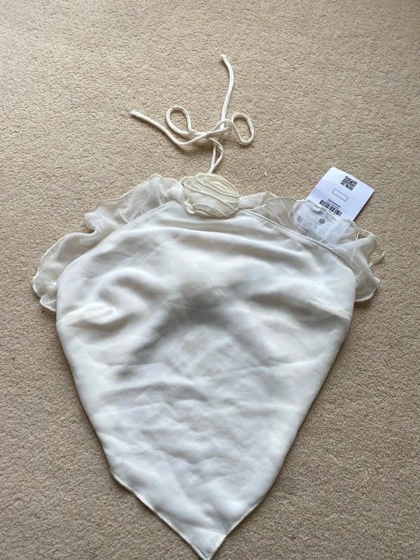 Bershka Cream Bershka halter neck top