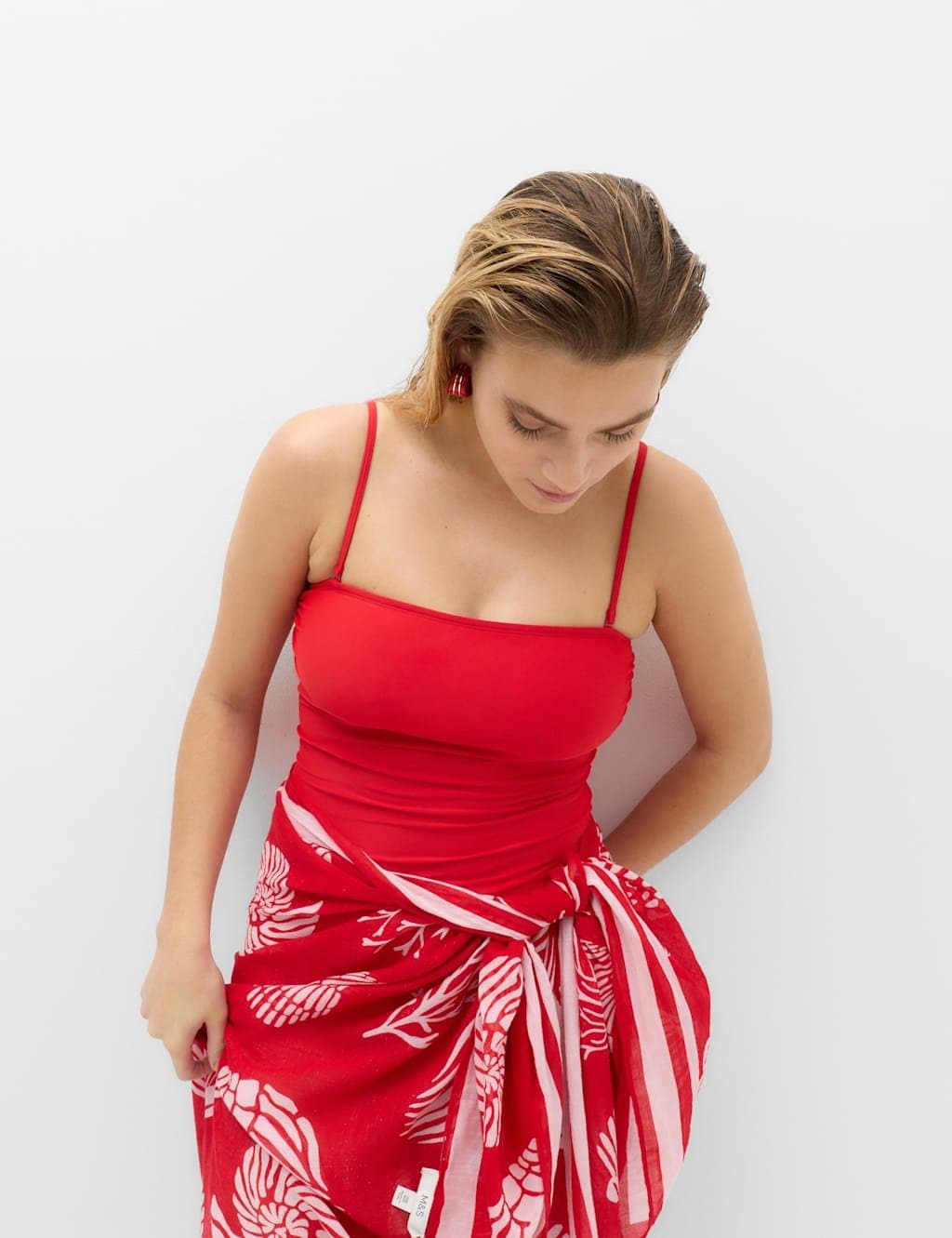 Marks & Spencer M&S Bandeau Tankini Top Lacquer Red