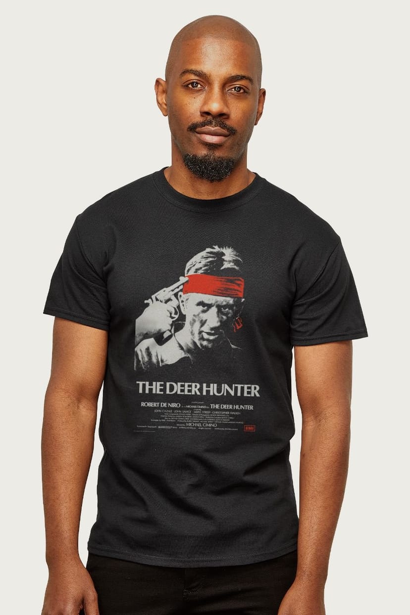 The Deer Hunter The Deer Hunter Men's Russian Roulette Poster T-Shirt in Black - 1