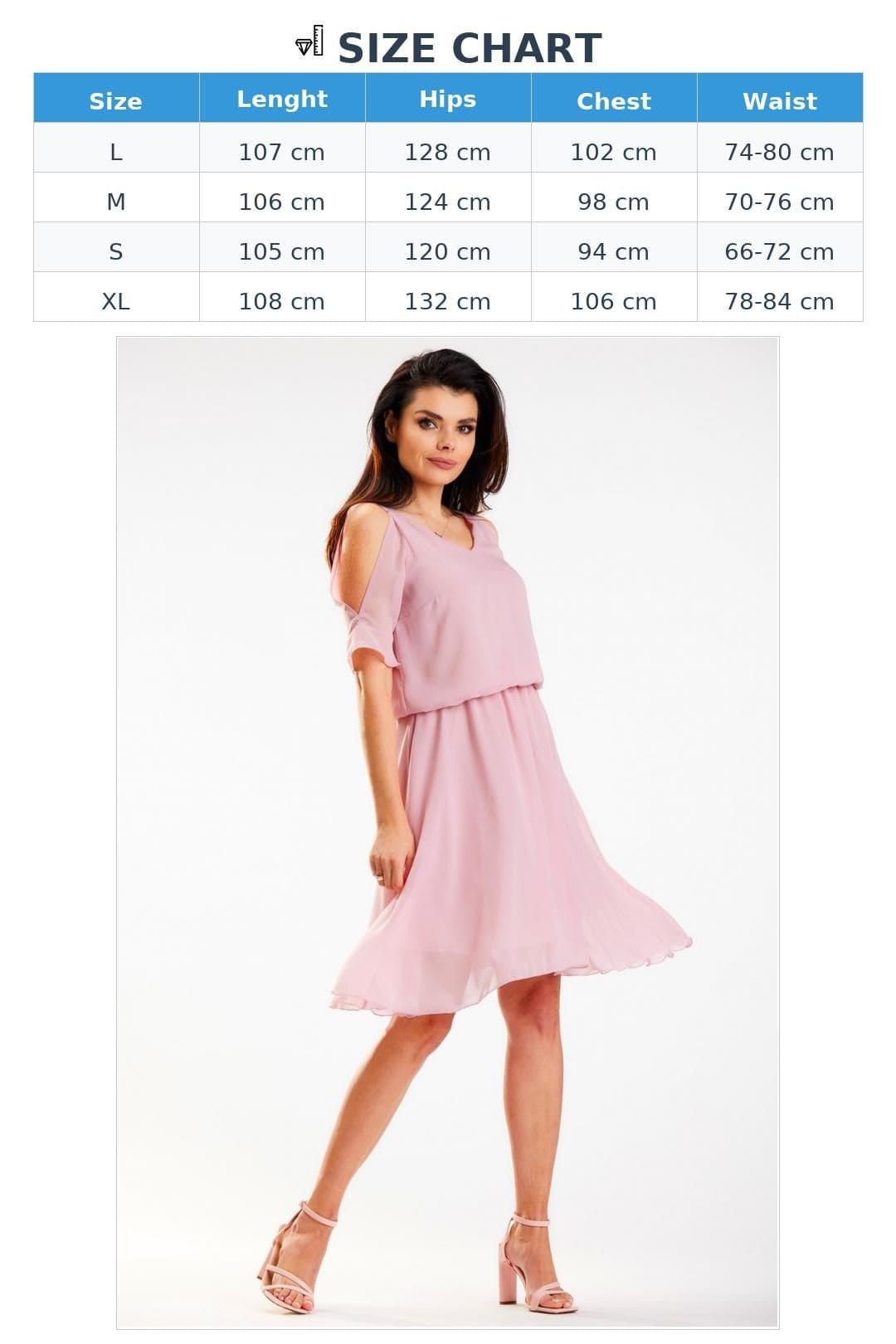 Love Lace Love Lace Women's Airy Chiffon Summer Dress with Elastic Waist Style 179609 in Pink - 4