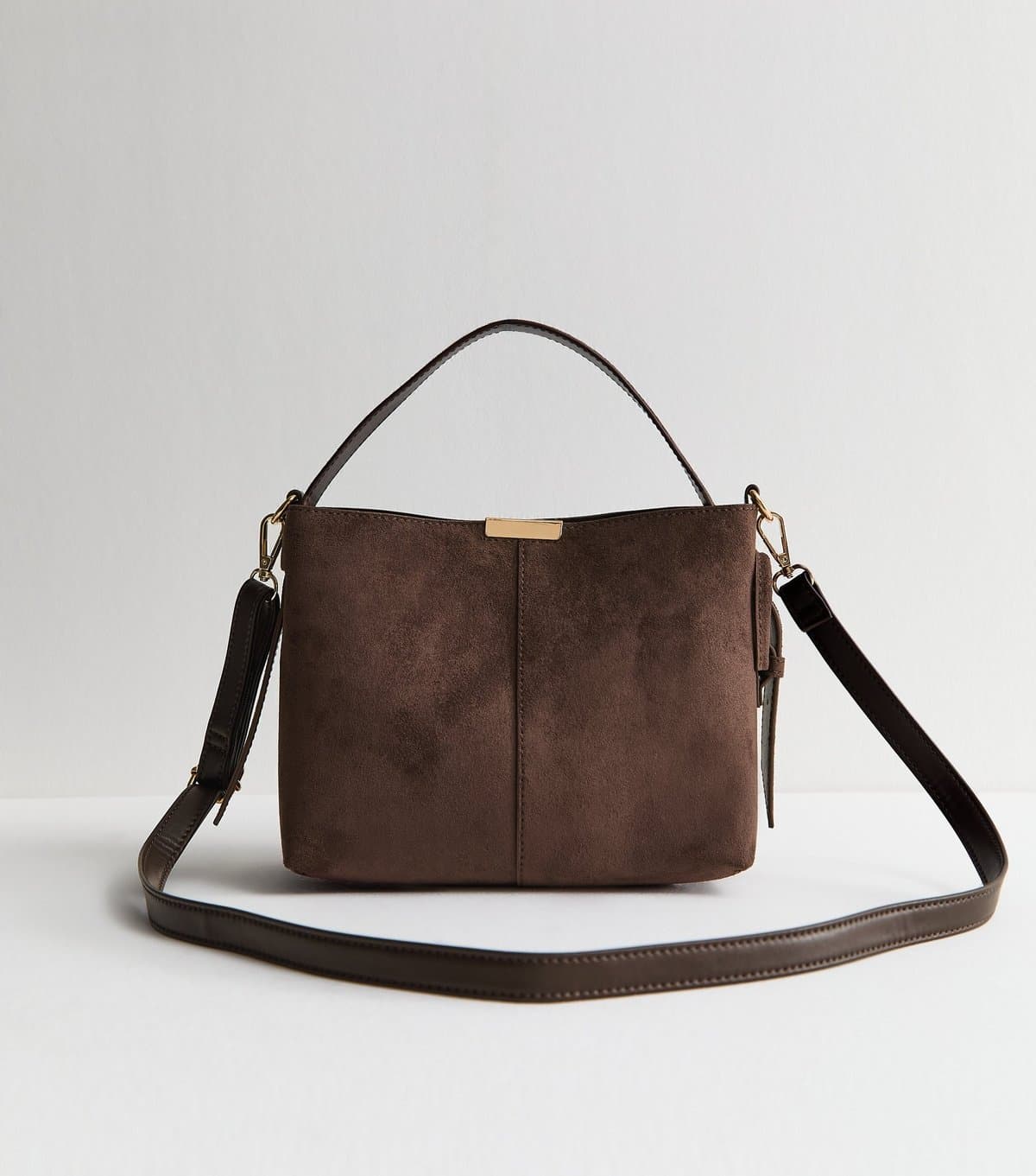 New Look New Look Dark Brown Faux Suede Bucket Bag