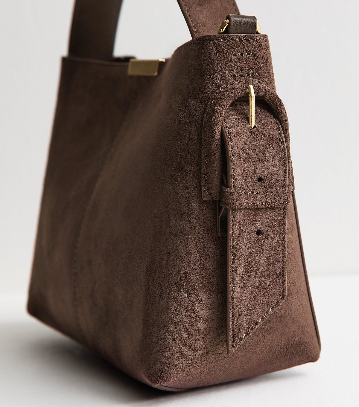 New Look Brown Faux Suede Bucket Bag Vegan New Look - 3