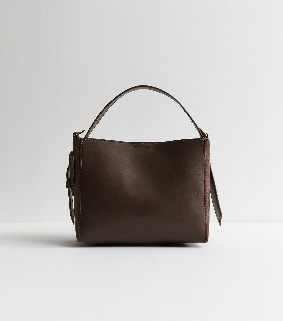 New Look Brown Faux Suede Bucket Bag Vegan New Look - 4